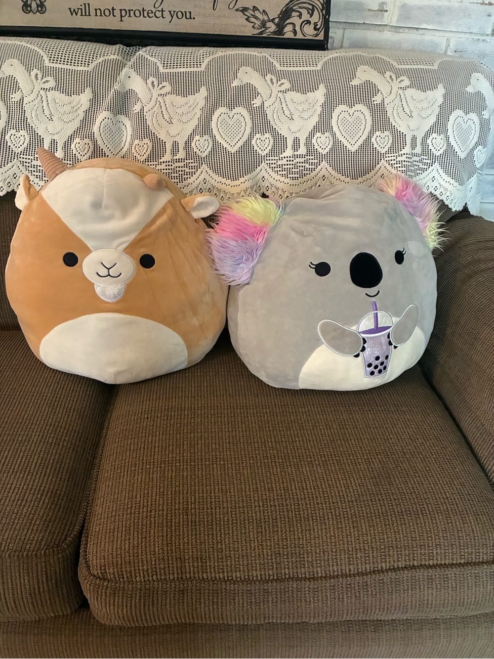 Soft Plush Small Pet Pillows – Gray Koala & Tan Alpaca